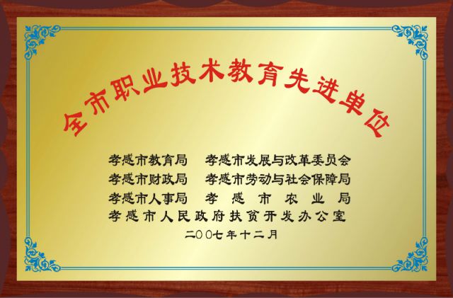 全市职业技术教育先进单位